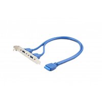 Плата расширения Cablexpert USB - 10-pin (F/M), 0.44 м, синий (CC-USB3-RECEPTACLE)