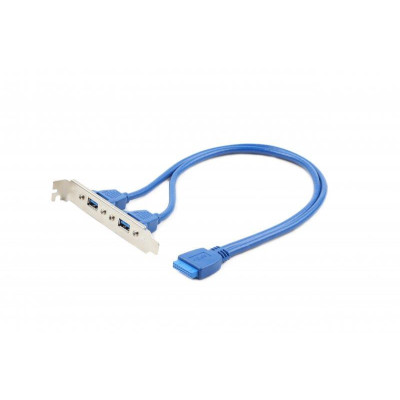 Плата расширения Cablexpert USB - 10-pin (F/M), 0.44 м, синий (CC-USB3-RECEPTACLE)