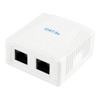Розетка Cablexpert (NCAC-2U5E-01) 2хRJ-45, Cat5Е, внешняя, белая