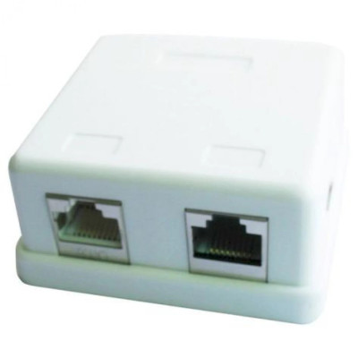 Розетка Cablexpert (NCAC-HS-SMB2) 2хRJ-45, Cat5Е, зовнішня, біла