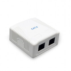Розетка Cablexpert (NCAC-2U6-01) 2хRJ-45, Cat6, внешняя, белая