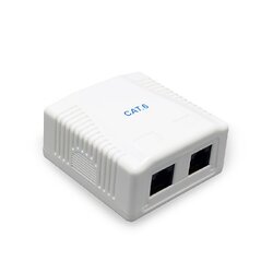 Розетка Cablexpert (NCAC-2F6-01) RJ-45, Cat6, зовнішня, біла