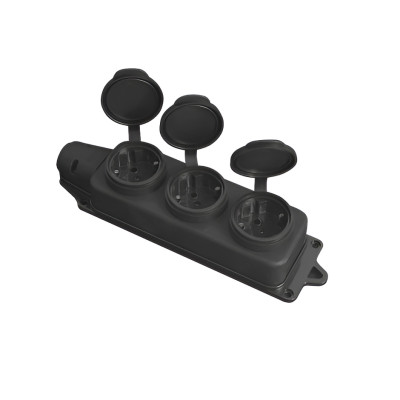 Розеточный модуль ELM SMR-30EC на 3 розетки с защитой IP44 и защитными крышками (41-0040)