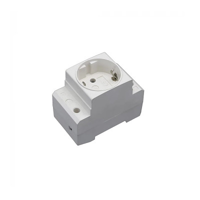 Розетка ELM SO-10E-DIN с заземлением на DIN-рейку 16A Белая (41-0023)