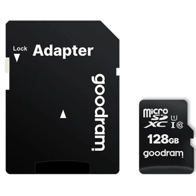 Карта памяти MicroSDXC 128GB UHS-I Class 10 Goodram + SD-adapter (M1AA-1280R12)