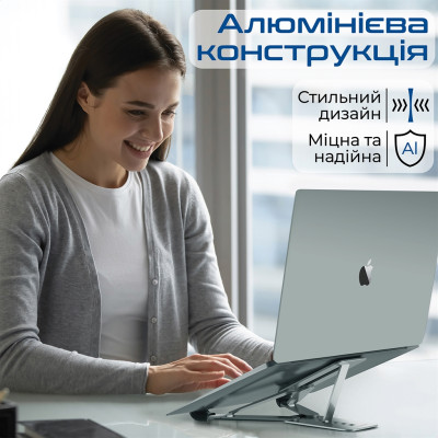Охлаждающая подставка для ноутбука Promate PocketMount Grey Охлаждающая подставка для ноутбука Promate PocketMount Grey
