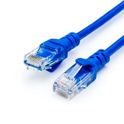 Патч-корд литой, UTP, RJ45, Cat.5e, 15m, синий