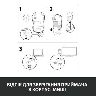 Беспроводная мышь Logitech M185 Grey (910-002238)