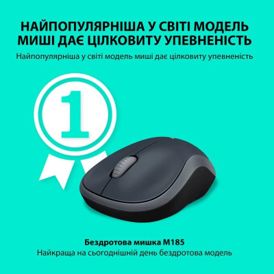 Беспроводная мышь Logitech M185 Grey (910-002238)