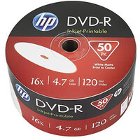 Диски DVD-R HP (69302 /DME00070WIP-3) 4.7GB 16x IJ Print, без шпинделя, 50 шт