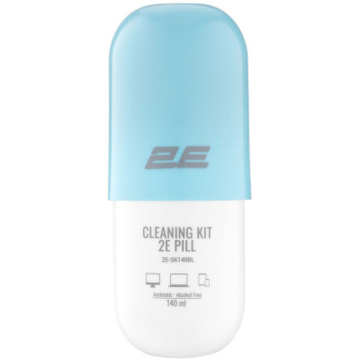 Набор для чистки 2E Pill (2E-SK140BL) LED/LCD + салфетка 20х20 см White/Blue Набор для чистки 2E Pill (2E-SK140BL) LED/LCD + салфетка 20х20 см White/Blue