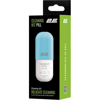 Набор для чистки 2E Pill (2E-SK140BL) LED/LCD + салфетка 20х20 см White/Blue