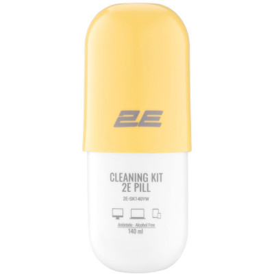 Набор для чистки 2E Pill (2E-SK140YW) LED/LCD + салфетка 20х20 см White/Yellow Набор для чистки 2E Pill (2E-SK140YW) LED/LCD + салфетка 20х20 см White/Yellow