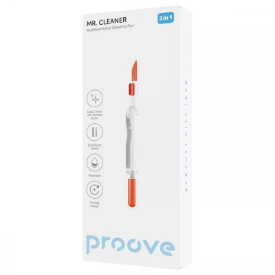 Багатофункціональний набір Proove Mr. Cleaner 3in1 для чищення електроніки та гаджетів White (MCP00000302)