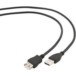 Кабель Cablexpert USB - USB V 2.0 (M/F), удлинитель, 1.8 м, черный (CCP-USB2-AMAF-6)