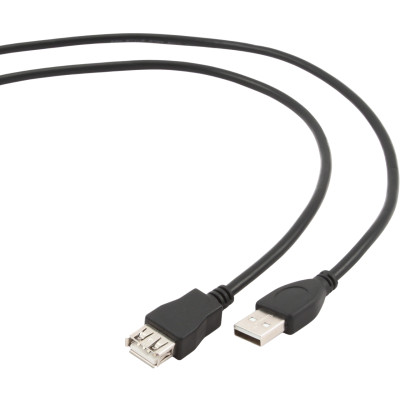 Кабель Cablexpert USB - USB V 2.0 (M/F), подовжувач, 1.8 м, чорний (CCP-USB2-AMAF-6)