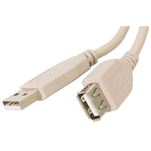 Кабель Atcom USB - USB V 2.0 (M/F), удлинитель, ферритовое ядро, 3 м, белый (3790)