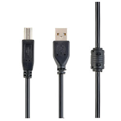 Кабель Cablexpert USB - USB Type-B V 2.0 (M/M), 3.0 м, Ферритовый фильтр, черный (CCF-USB2-AMBM-10)