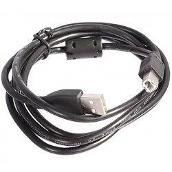 Кабель Cablexpert USB - USB Type-B V 2.0 (M/M), 1.8 м, ферритовый фильтр, черный (CCF-USB2-AMBM-6)