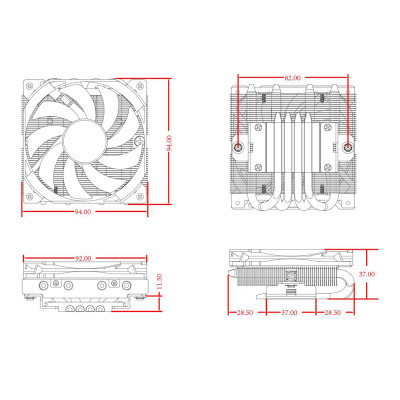 Процессорный кулер ID-Cooling IS-37-XT Black Процессорный кулер ID-Cooling IS-37-XT Black