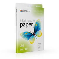 Фотобумага PrintPro глянцевая 180г/м2 A4 50листов (PGE180050A4) Фотобумага PrintPro глянцевая 180г/м2 A4 50листов (PGE180050A4)