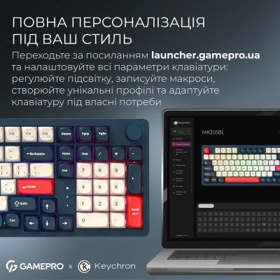 Клавіатура бездротова GamePro Asgard Drakkar Keychron Super Red Switch Blue (MK305BL) Клавіатура бездротова GamePro Asgard Drakkar Keychron Super Red Switch Blue (MK305BL)