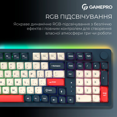 Клавіатура бездротова GamePro Asgard Drakkar Keychron Super Red Switch Blue (MK305BL) Клавіатура бездротова GamePro Asgard Drakkar Keychron Super Red Switch Blue (MK305BL)