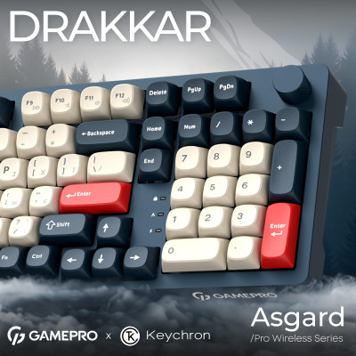 Клавіатура бездротова GamePro Asgard Drakkar Keychron Super Red Switch Blue (MK305BL) Клавіатура бездротова GamePro Asgard Drakkar Keychron Super Red Switch Blue (MK305BL)