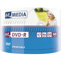 Диски DVD+R MyMedia (69202) 4.7GB, 16x, Wrap 50шт Printable