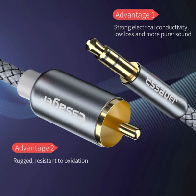 Кабель Essager Monster 3.5 мм - 2xRCA (M/M), 2 м, Grey (EYPZJ-MYA0H) Кабель Essager Monster 3.5 мм - 2xRCA (M/M), 2 м, Grey (EYPZJ-MYA0H)