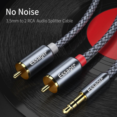 Кабель Essager Monster 3.5 мм - 2xRCA (M/M), 2 м, Grey (EYPZJ-MYA0H) Кабель Essager Monster 3.5 мм - 2xRCA (M/M), 2 м, Grey (EYPZJ-MYA0H)