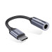Адаптер Essager USB Type-C - 3.5 мм (M/F), 0.1 м, Black (EZJE01-0G)