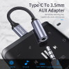 Адаптер Essager USB Type-C - 3.5 мм (M/F), 0.1 м, Black (EZJE01-0G)