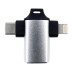 Адаптер Dengos OTG USB-Lightning\/USB Type-C Silver (ADP-022)