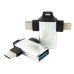 Адаптер Dengos OTG USB-Lightning\/USB Type-C Silver (ADP-022)