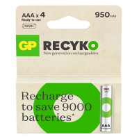 Аккумуляторы GP Recyko Eco AAA\/HR03 NI-MH 950mAh Box 4 шт