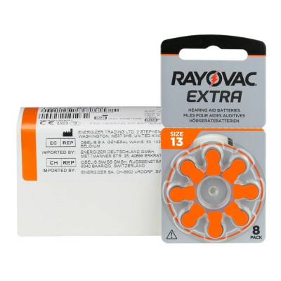 Батарейка Rayovac Extra 13 (13AUX-8XEMF) BL 8 шт (для слуховых аппаратов)