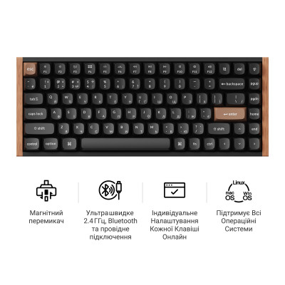 Беспроводная клавиатура Keychron K2 HE Magnetic Switch Black RGB (K2H-F1-UA)