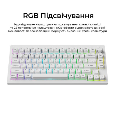 Беспроводная клавиатура Keychron V1 Ultra Keychron Red Switch White RGB (V1U-F1-UA)