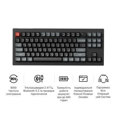 Беспроводная клавиатура Keychron V3 Ultra Keychron Red Switch Black RGB (V3U-D1-UA)
