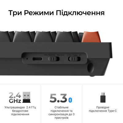 Беспроводная клавиатура Keychron V6 Ultra Keychron Red Switch Black RGB (V6U-D1-UA)