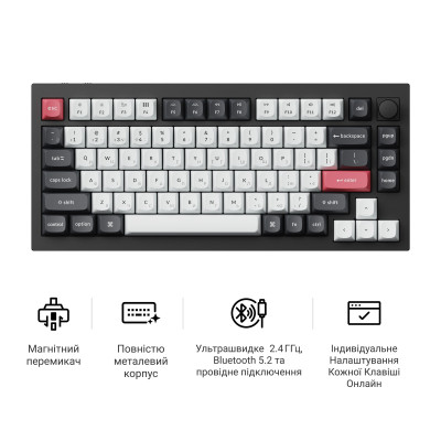 Беспроводная клавиатура Keychron Q1 HE Magnetic Switch Black RGB (Q1H-M1-UA)