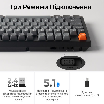 Беспроводная клавиатура Keychron K10 Max Keychron Super Banana Switch Black RGB (K10M-H4-UA)