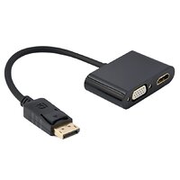 Адаптер Cablexpert DisplayPort - HDMI/VGA (M/F), 0.1 м, Black (A-DPM-HDMIFVGAF-01)