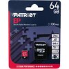 Карта памяти MicroSDXC 64GB UHS-I/U3 Class 10 Patriot EP A1 R90/W80MB/s + SD-adapter (PEF64GEP31MCX)