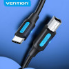 Кабель Vention USB Type-C - USB Type-B (M/M), 2 м, Black (CQUBH)