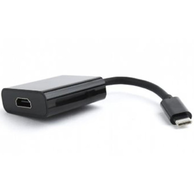 Адаптер Cablexpert USB Type-C - HDMI (M/F) (M/F), 0.15 м, черный (A-CM-HDMIF-01)