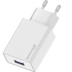Зарядний пристрій Grand-X 5V 2.1A White (CH-03W)