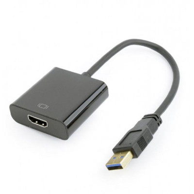 Адаптер Cablexpert (A-USB3-HDMI-02) USB3.0-HDMI, 0.15 м, чорний Адаптер Cablexpert (A-USB3-HDMI-02) USB3.0-HDMI, 0.15 м, чорний