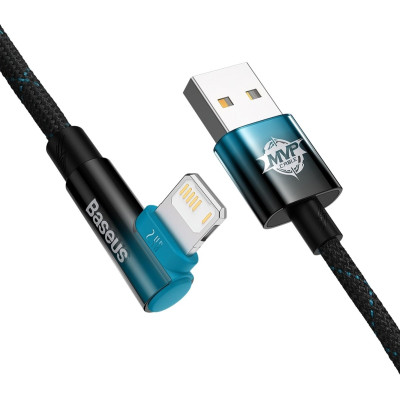 Кабель Baseus MVP 2 USB - Lightning (M/M), 2.4A, 1 м Black/Blue (CAVP000021)